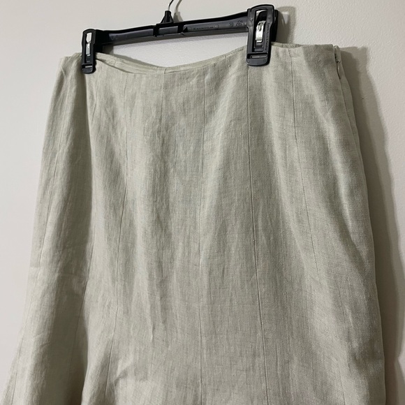 Lauren Ralph Lauren A-Line Linen-Blend Skirt in Light Sage - Picture 2 of 7